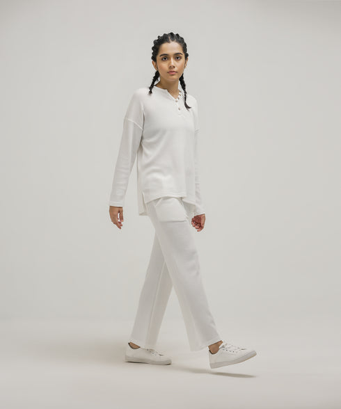 Women's Waffle Knit Henley Set